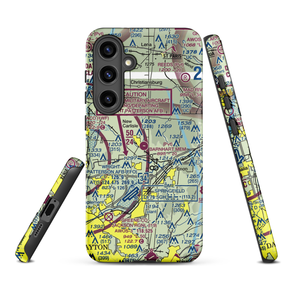 Andy Barnhart Memorial Airport (3OH0) VFR Sectional Samsung Phone Case Samsung Galaxy S24 Plus model shown