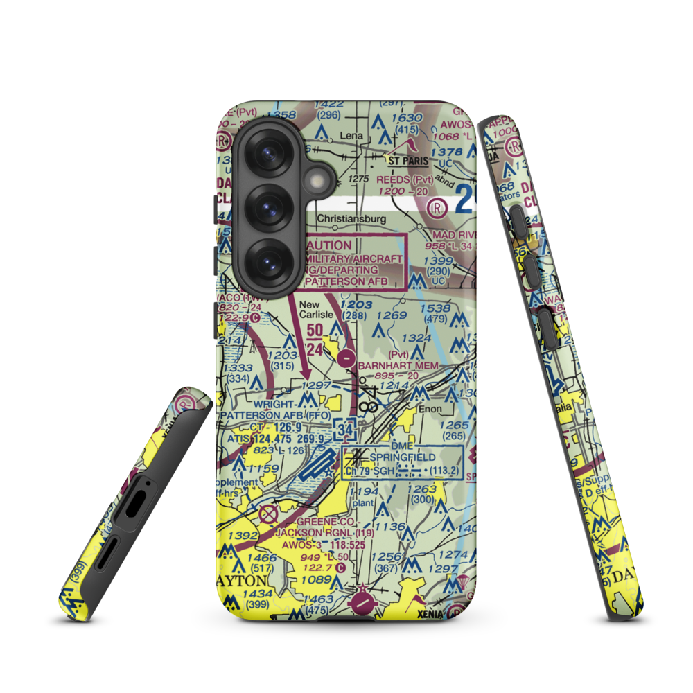 Andy Barnhart Memorial Airport (3OH0) VFR Sectional Samsung Phone Case Samsung Galaxy S25 model shown