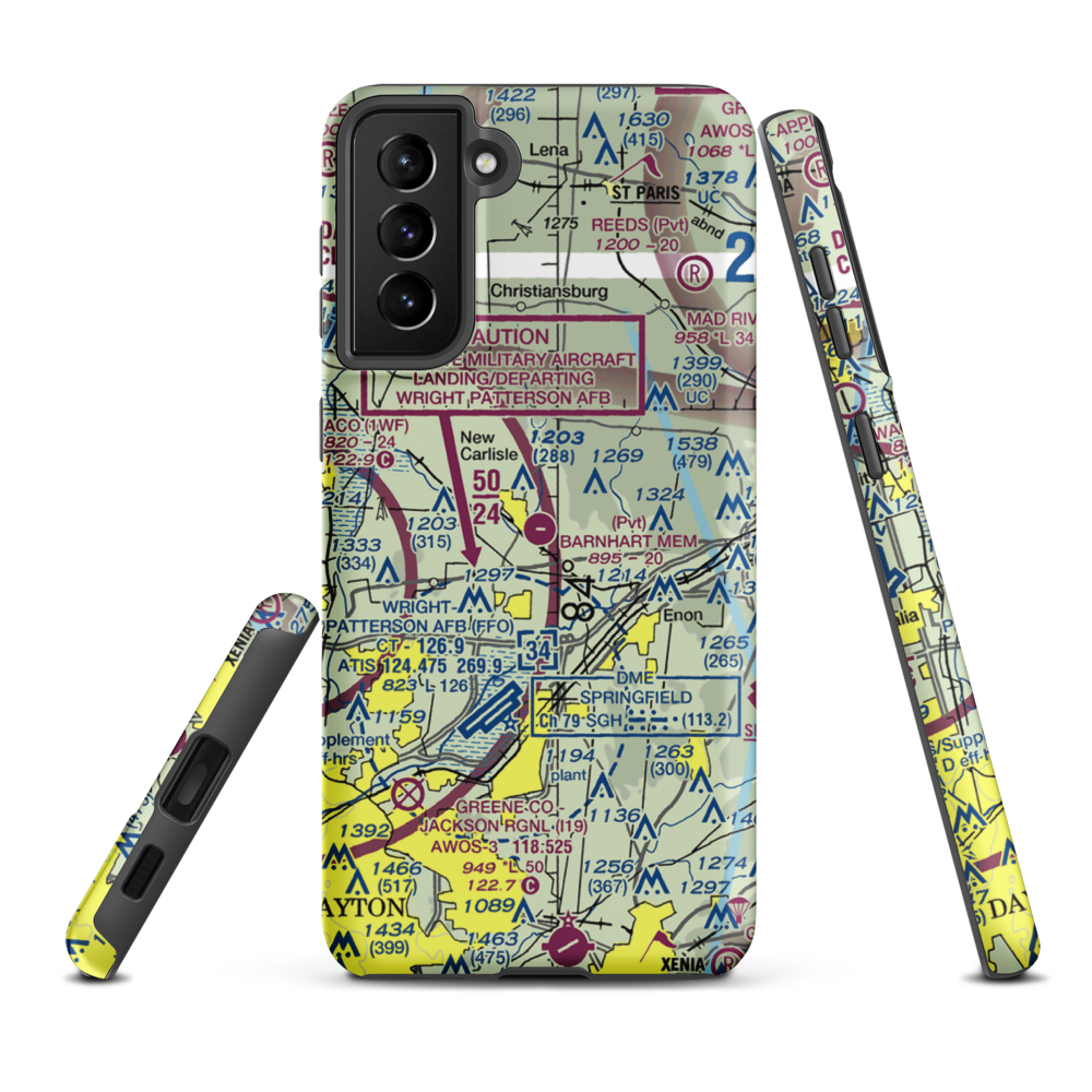 Andy Barnhart Memorial Airport (3OH0) VFR Sectional Samsung Phone Case Samsung Galaxy S21 Plus model shown