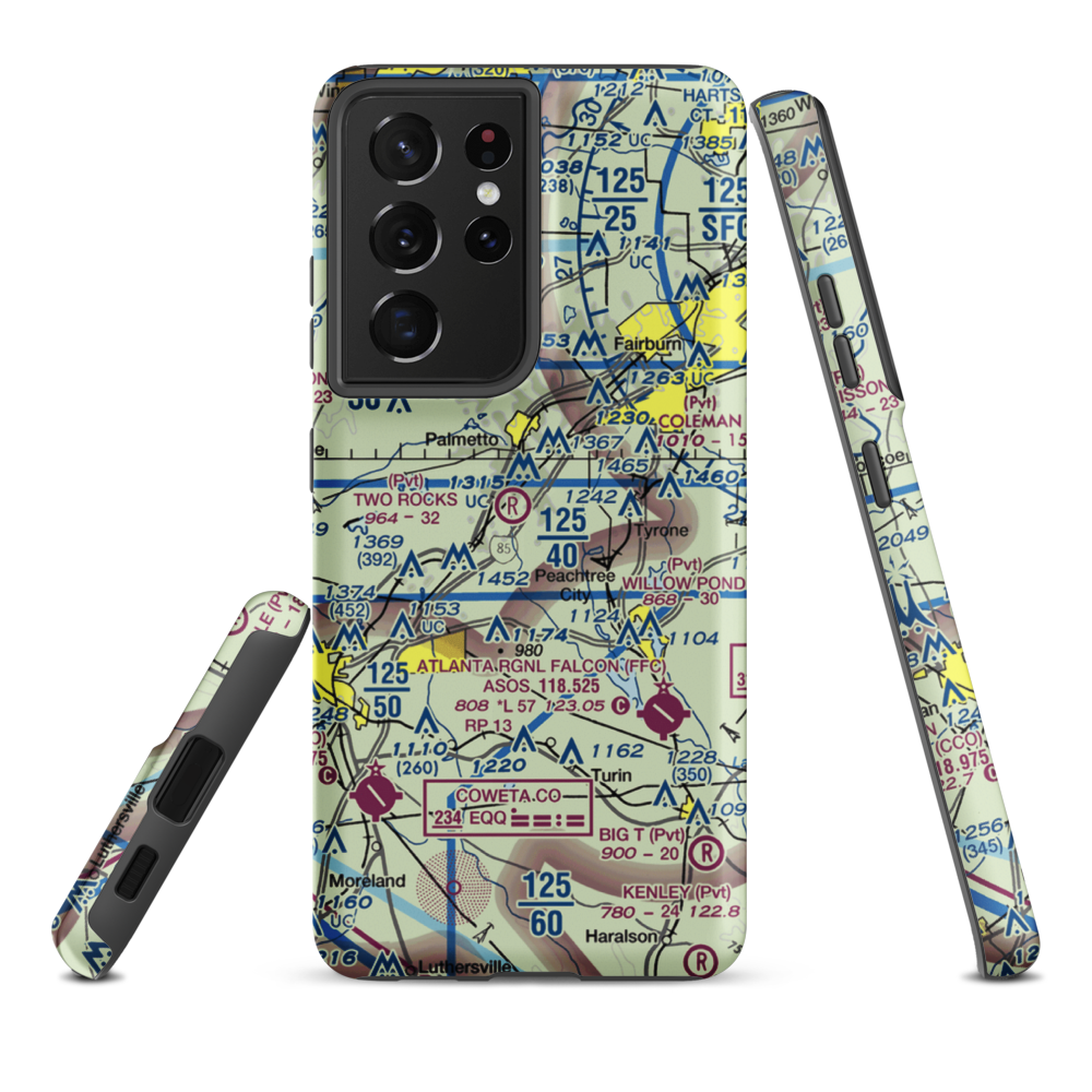 Andy Fields Airport (2GE8) VFR Sectional Samsung Phone Case Samsung Galaxy S21 Ultra model shown