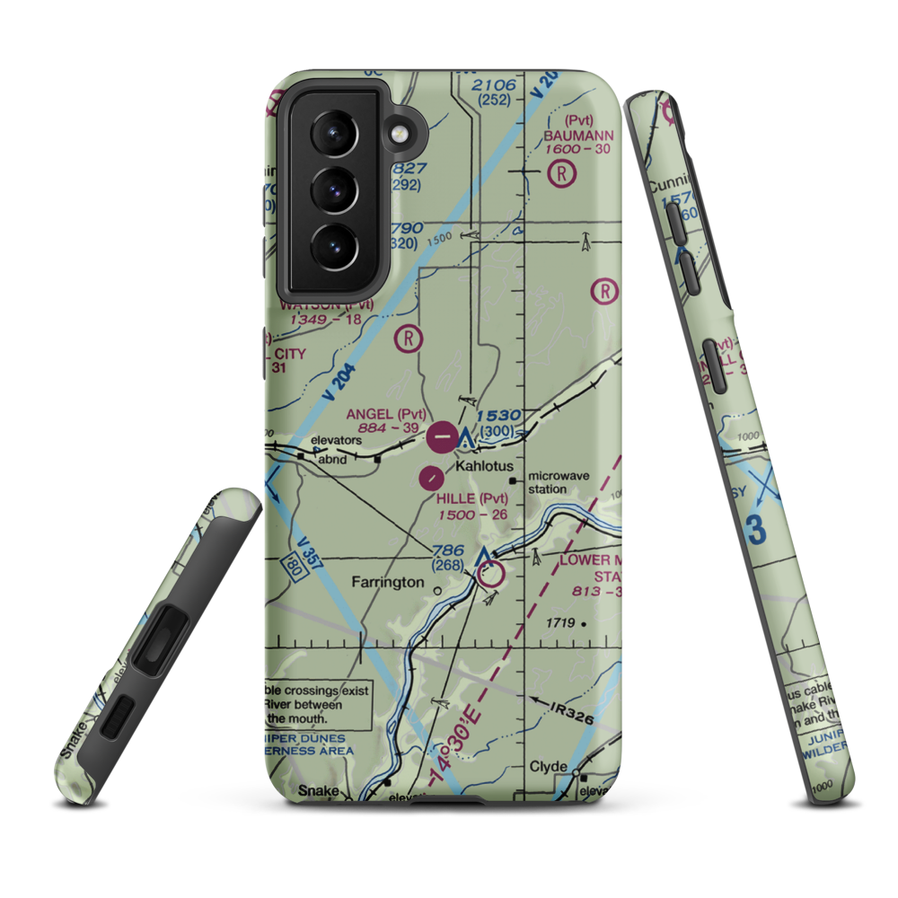 Angel Park Airport (3WA3) VFR Sectional Samsung Phone Case Samsung Galaxy S21 Plus model shown