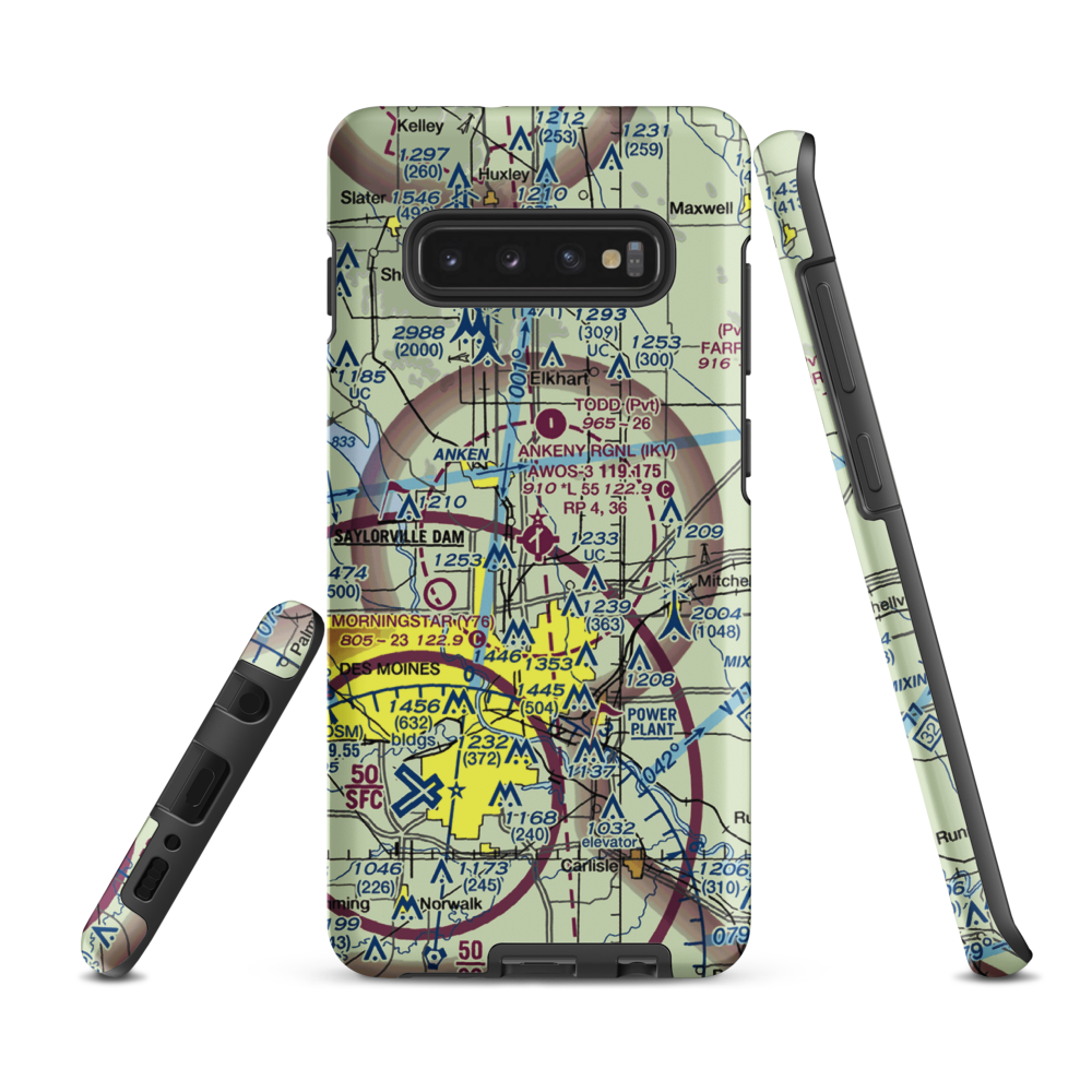 Ankeny Regional Airport (IKV) VFR Sectional Samsung Phone Case Samsung Galaxy S10e model shown