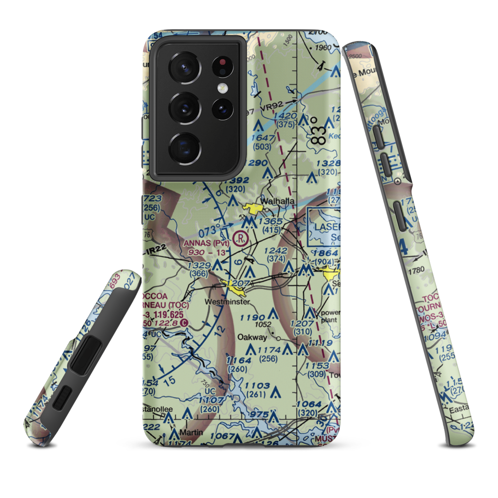 Anna's Airport (SC70) VFR Sectional Samsung Phone Case Samsung Galaxy S21 Ultra model shown