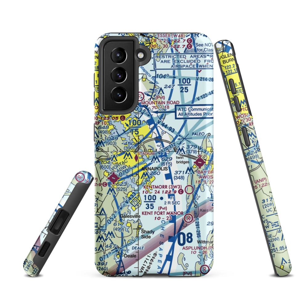 Annapolis Seaplane Base (01MD) VFR Sectional Samsung Phone Case Samsung Galaxy S21 FE model shown