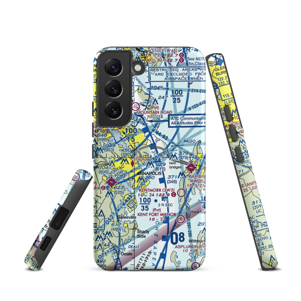 Annapolis Seaplane Base (01MD) VFR Sectional Samsung Phone Case Samsung Galaxy S22 model shown