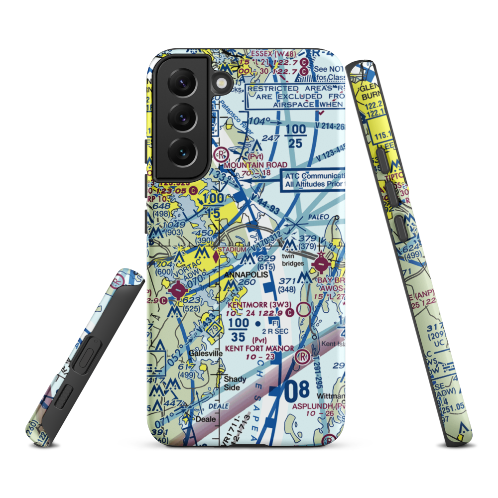 Annapolis Seaplane Base (01MD) VFR Sectional Samsung Phone Case Samsung Galaxy S22 Plus model shown