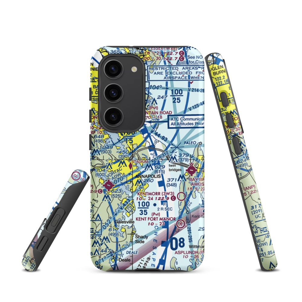 Annapolis Seaplane Base (01MD) VFR Sectional Samsung Phone Case Samsung Galaxy S23 model shown
