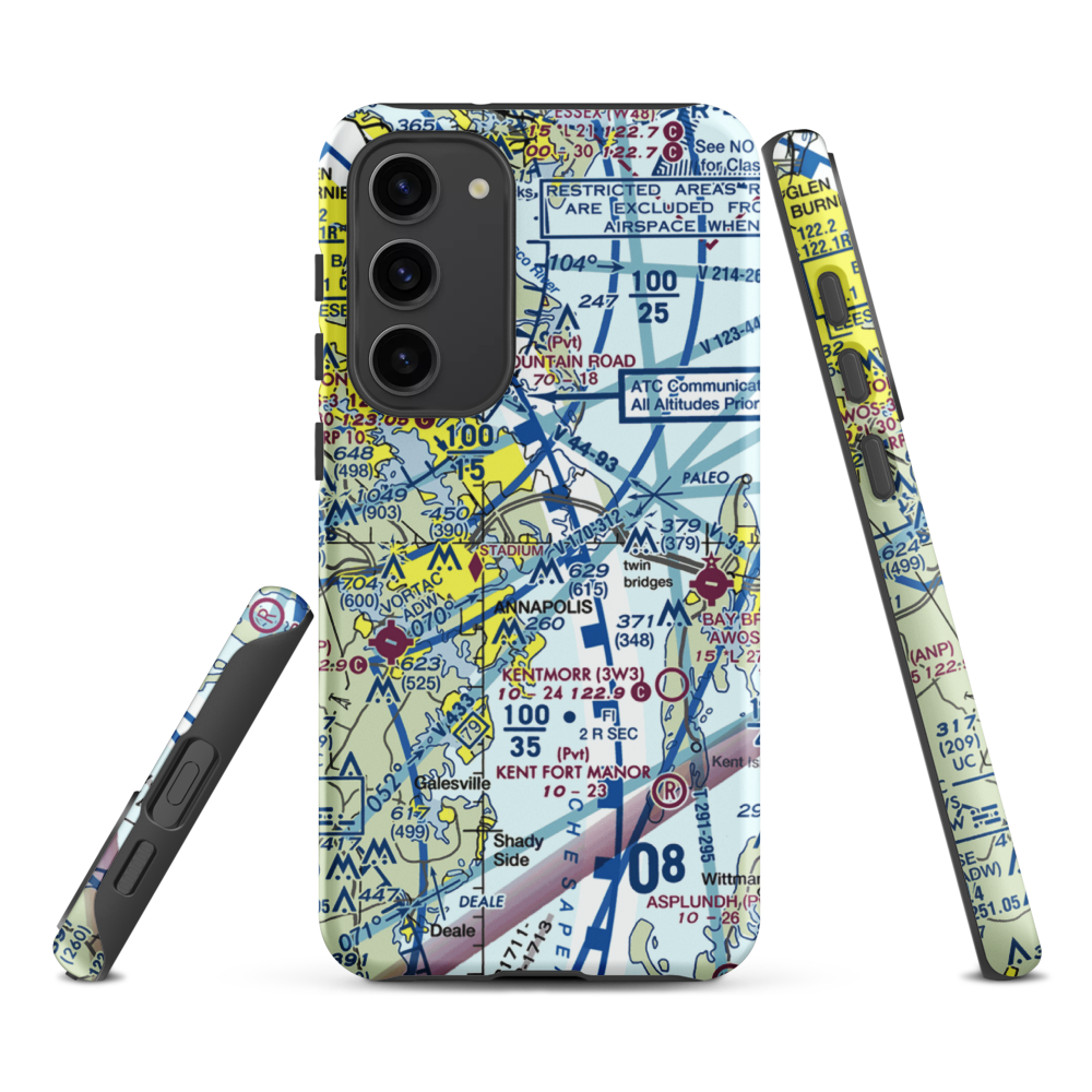 Annapolis Seaplane Base (01MD) VFR Sectional Samsung Phone Case Samsung Galaxy S23 Plus model shown