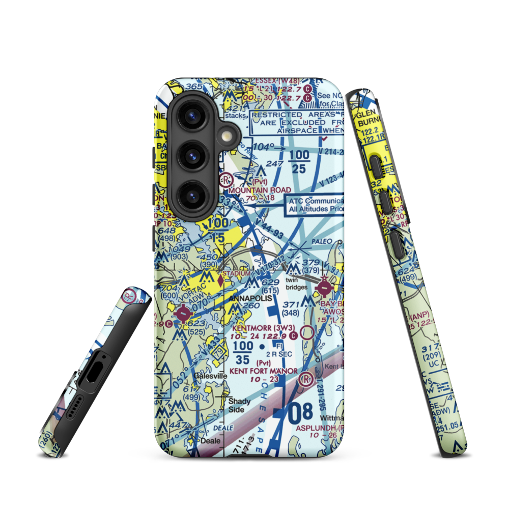 Annapolis Seaplane Base (01MD) VFR Sectional Samsung Phone Case Samsung Galaxy S24 model shown