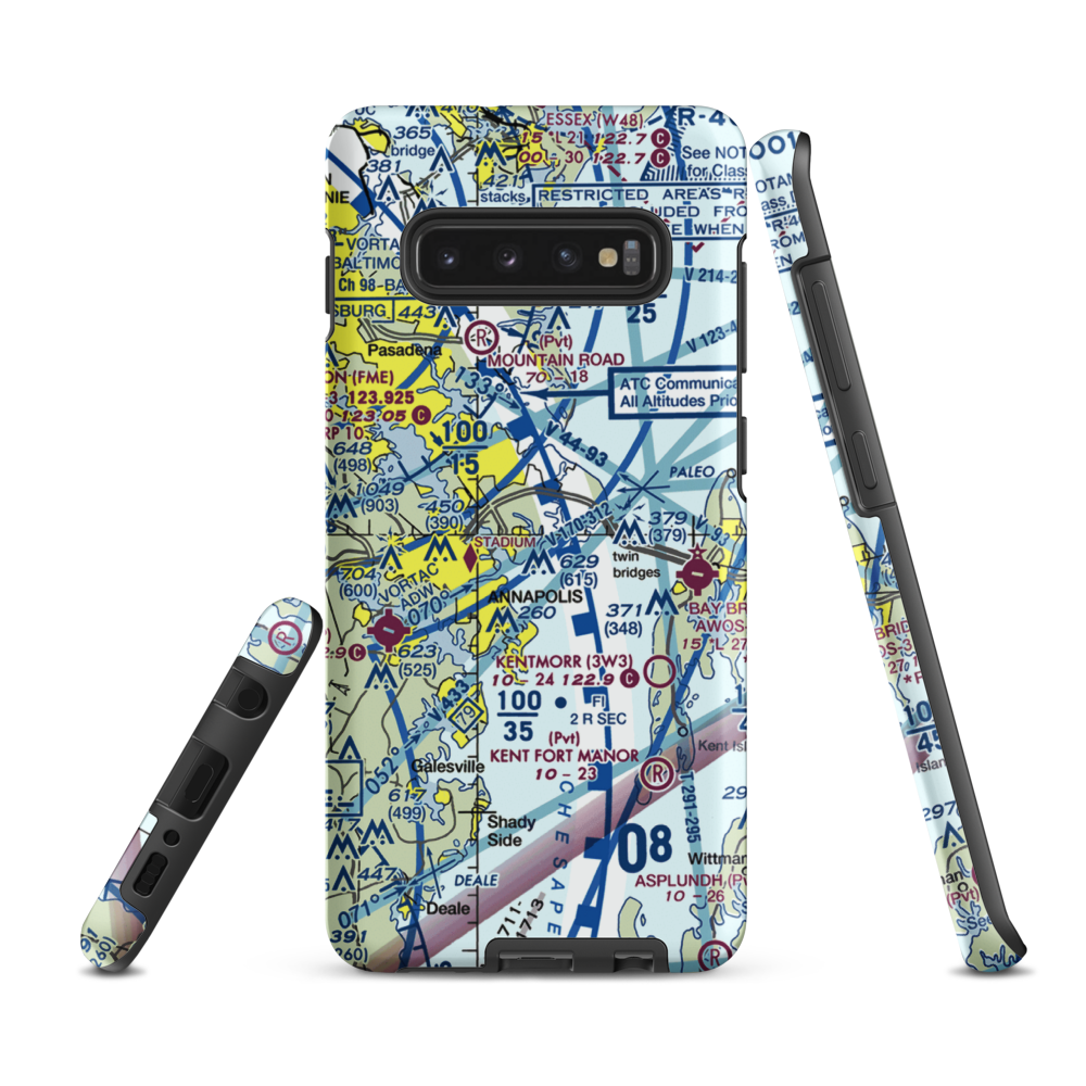 Annapolis Seaplane Base (01MD) VFR Sectional Samsung Phone Case Samsung Galaxy S10 Plus model shown