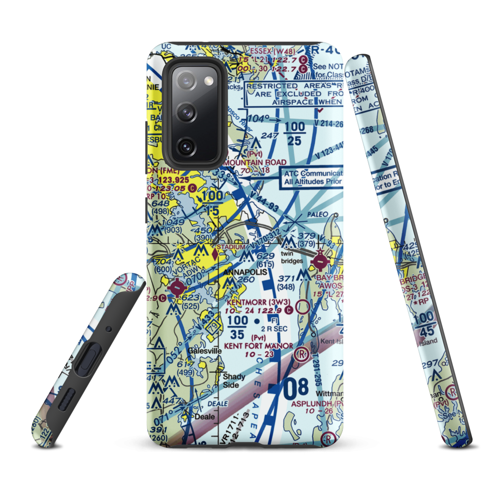 Annapolis Seaplane Base (01MD) VFR Sectional Samsung Phone Case Samsung Galaxy S20 FE model shown