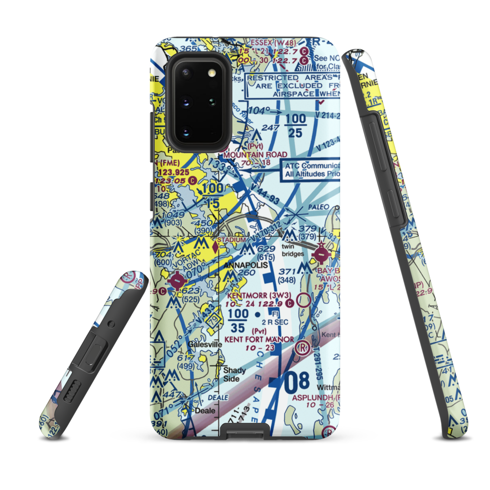 Annapolis Seaplane Base (01MD) VFR Sectional Samsung Phone Case Samsung Galaxy S20 Plus model shown