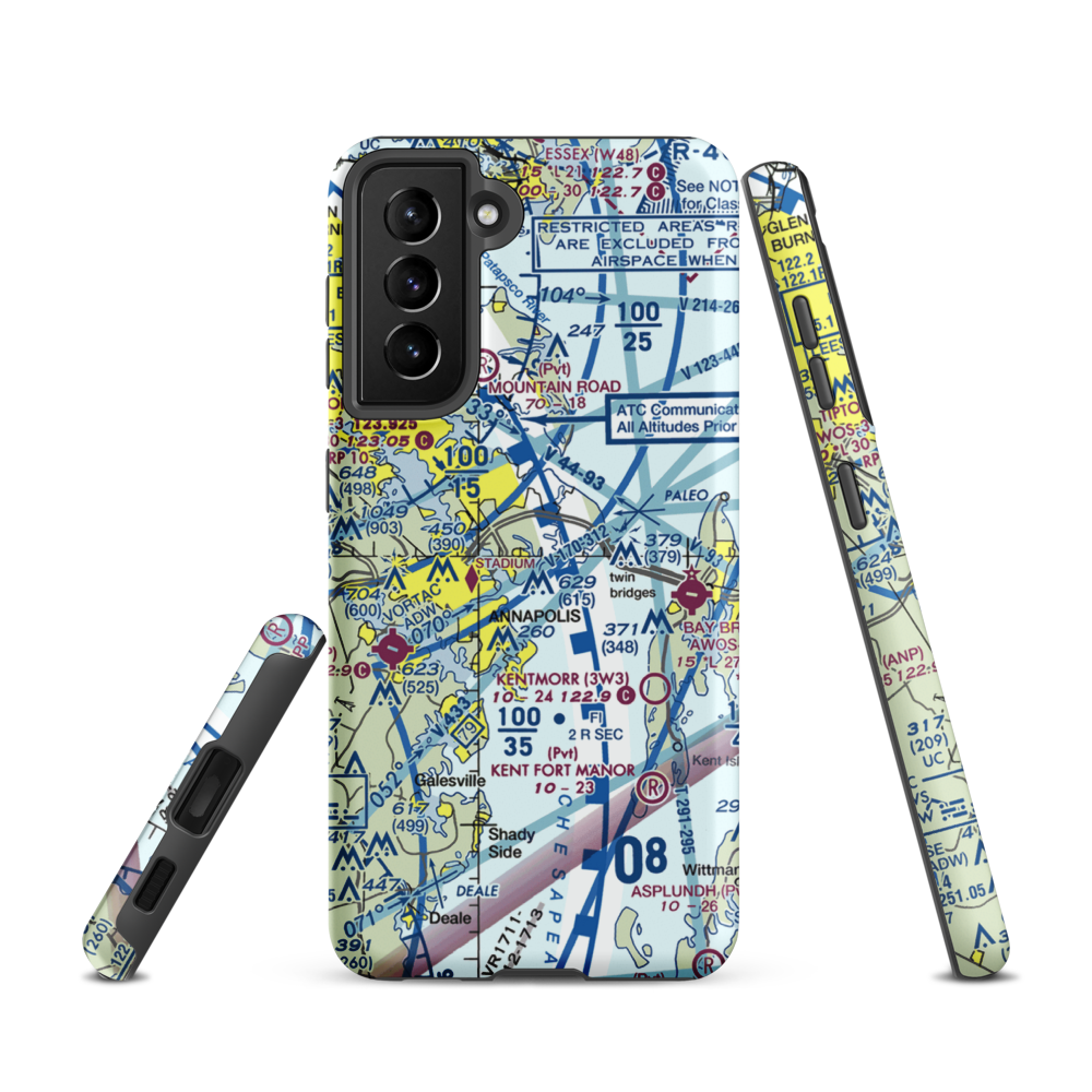 Annapolis Seaplane Base (01MD) VFR Sectional Samsung Phone Case Samsung Galaxy S21 model shown