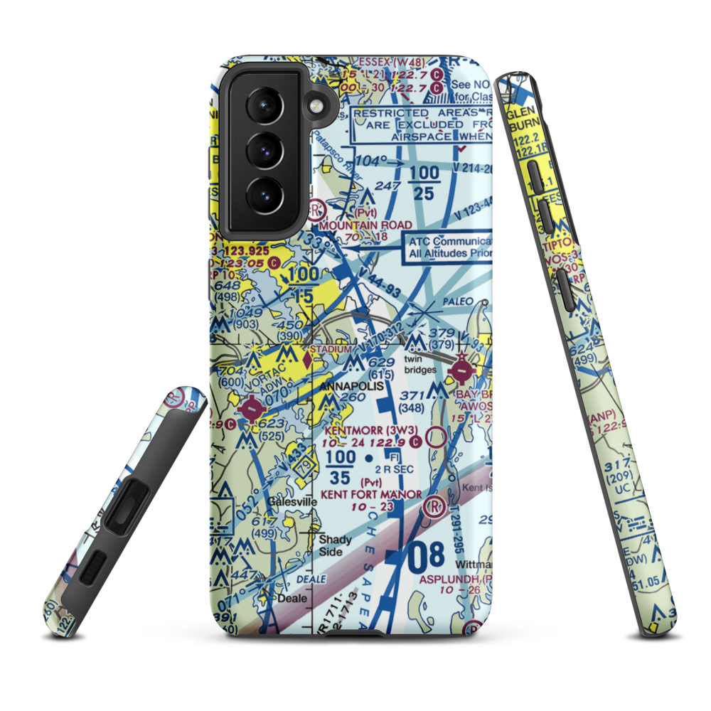 Annapolis Seaplane Base (01MD) VFR Sectional Samsung Phone Case Samsung Galaxy S21 Plus model shown