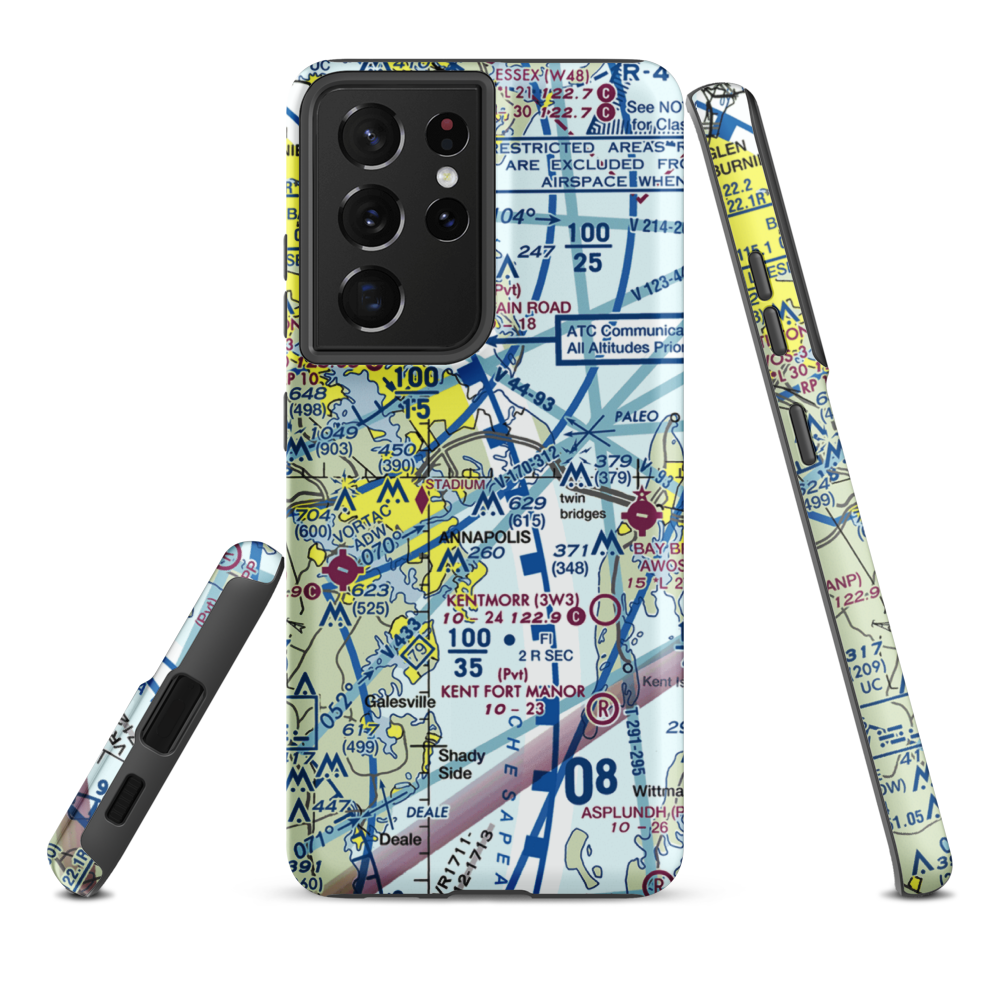 Annapolis Seaplane Base (01MD) VFR Sectional Samsung Phone Case Samsung Galaxy S21 Ultra model shown