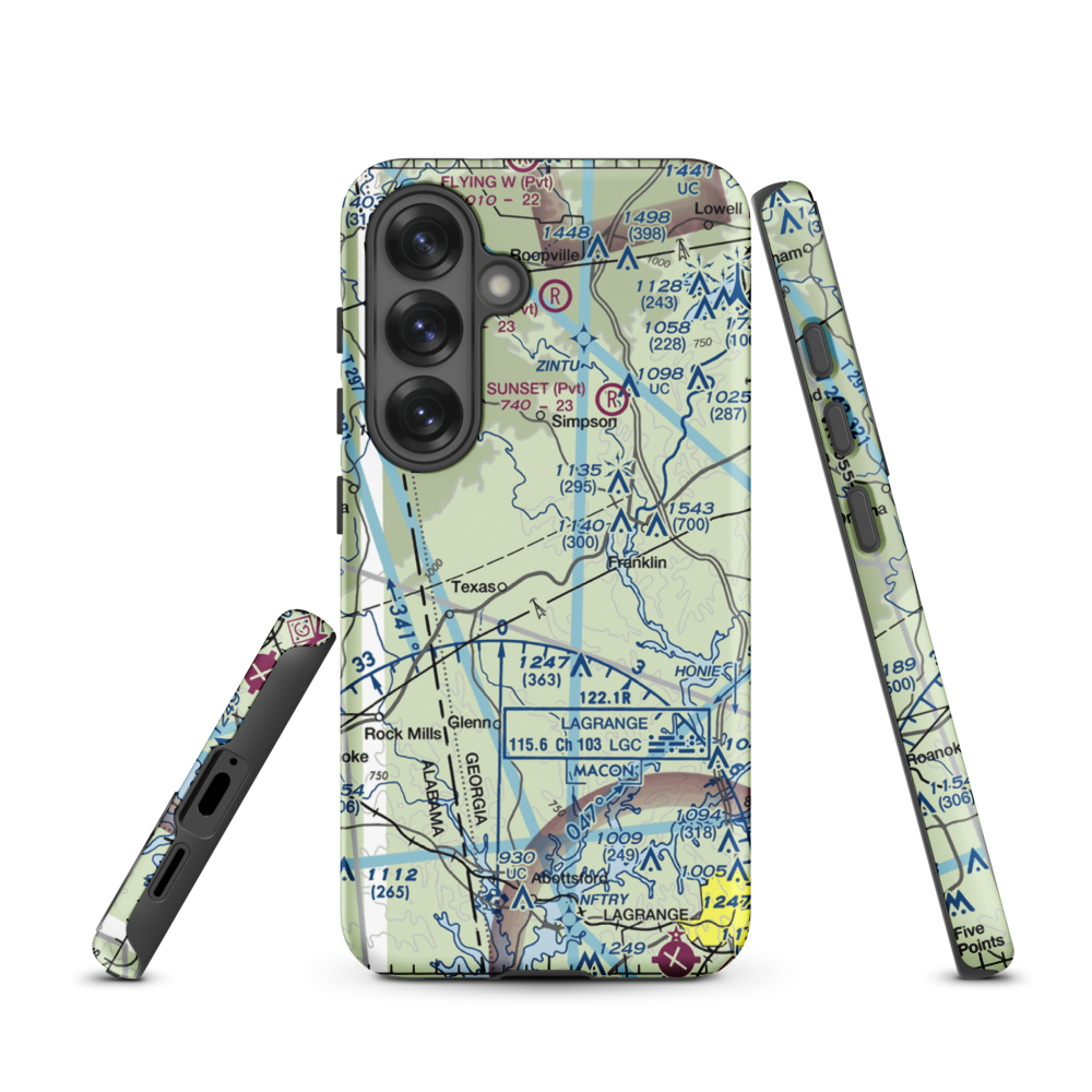 Answered Prayer Airport (1GE3) VFR Sectional Samsung Phone Case Samsung Galaxy S25 model shown