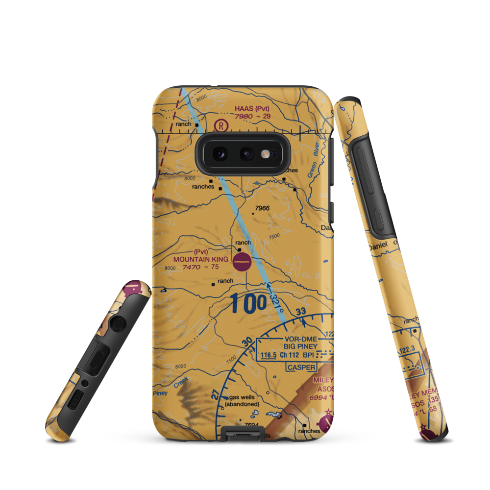 Antelope Run Ranch Airport (WY33) VFR Sectional Samsung Phone Case Samsung Galaxy S10e model shown