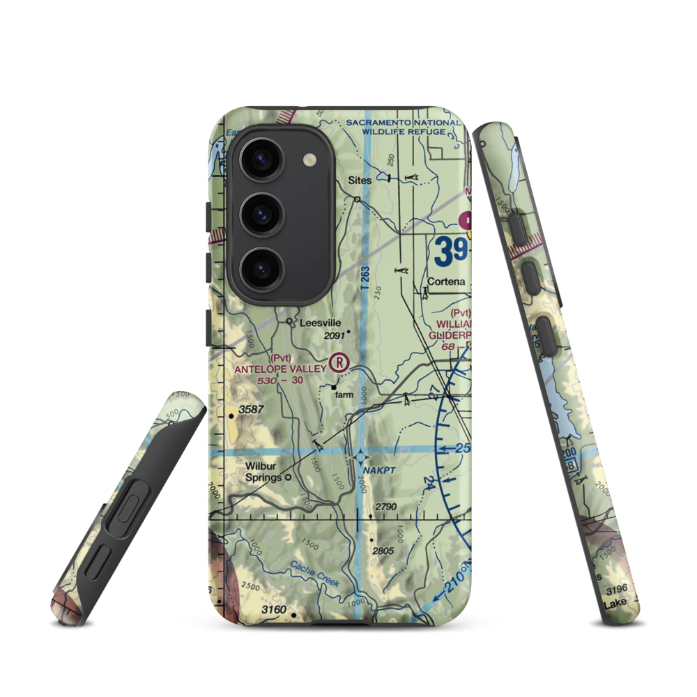 Antelope Valley Ranch Airport (4CL3) VFR Sectional Samsung Phone Case Samsung Galaxy S23 model shown