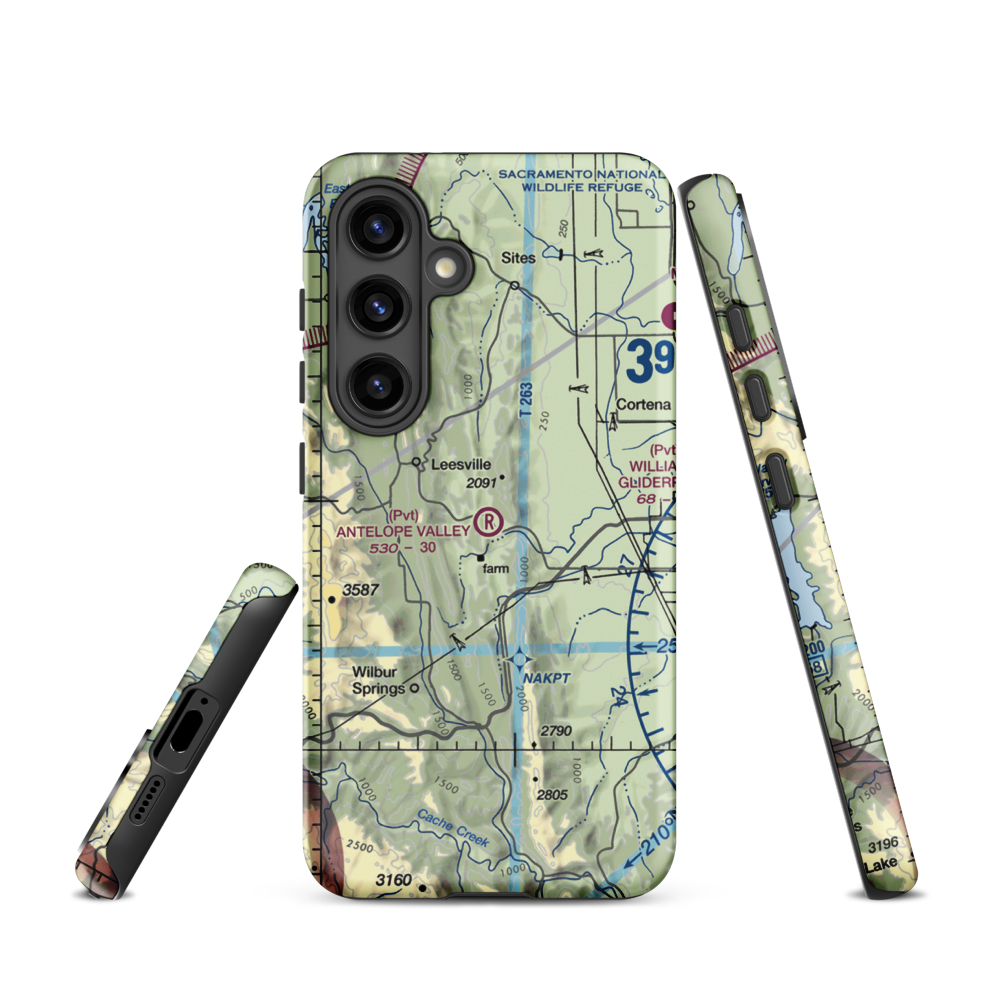Antelope Valley Ranch Airport (4CL3) VFR Sectional Samsung Phone Case Samsung Galaxy S24 model shown