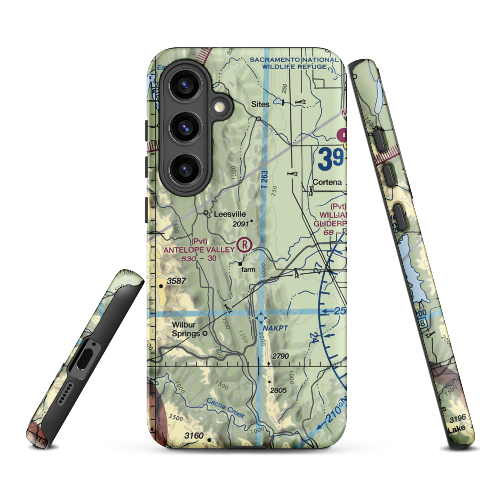 Antelope Valley Ranch Airport (4CL3) VFR Sectional Samsung Phone Case Samsung Galaxy S24 Plus model shown