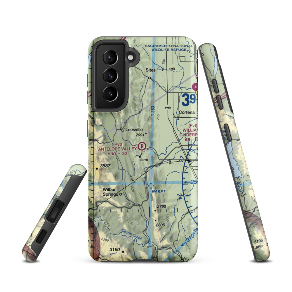 Antelope Valley Ranch Airport (4CL3) VFR Sectional Samsung Phone Case Samsung Galaxy S21 model shown
