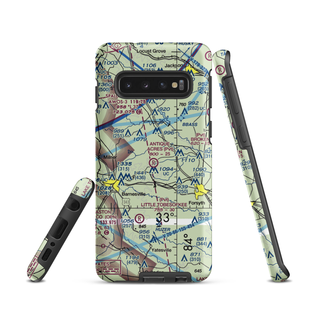 Antique Acres Airport (GA59) VFR Sectional Samsung Phone Case Samsung Galaxy S10 model shown