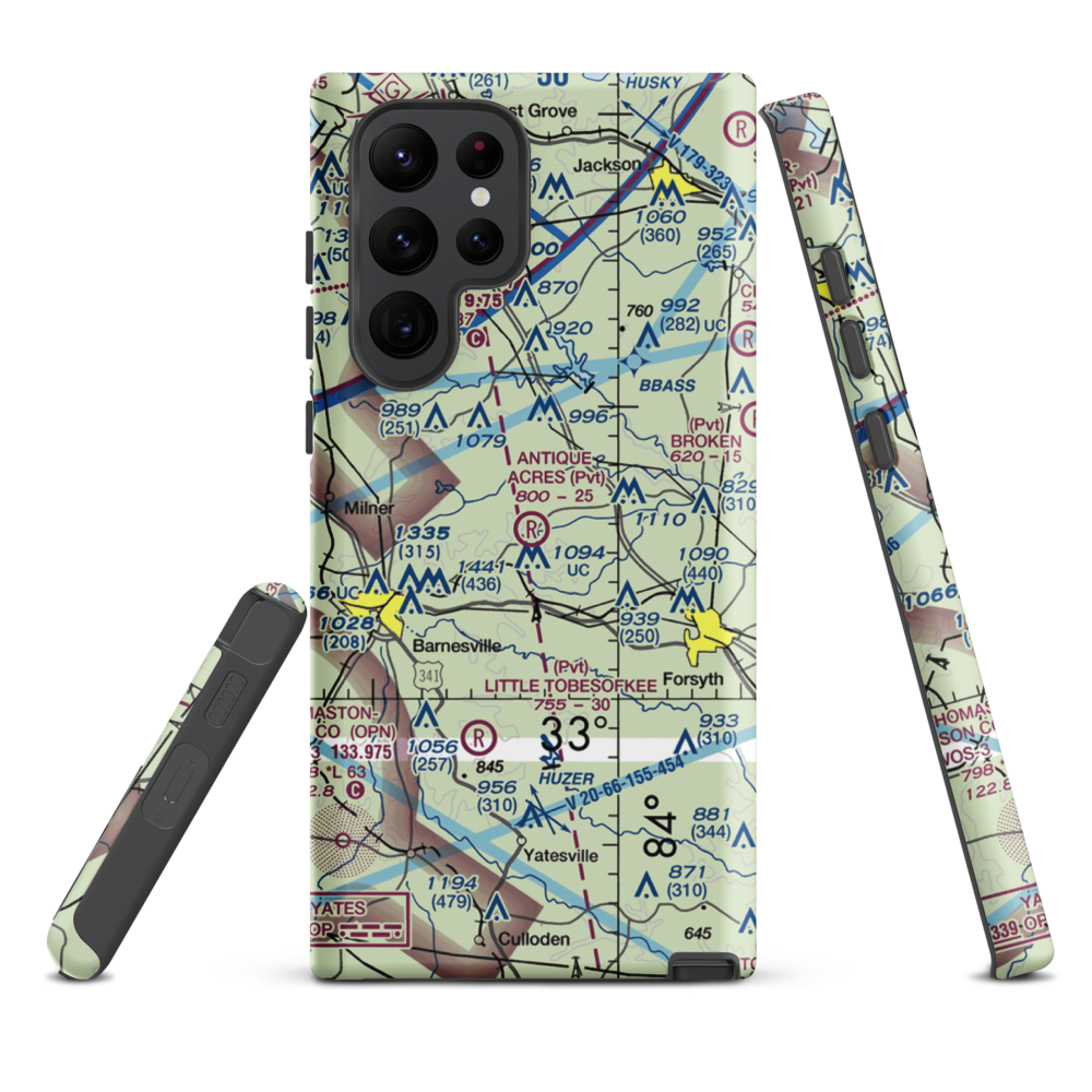 Antique Acres Airport (GA59) VFR Sectional Samsung Phone Case Samsung Galaxy S22 Ultra model shown