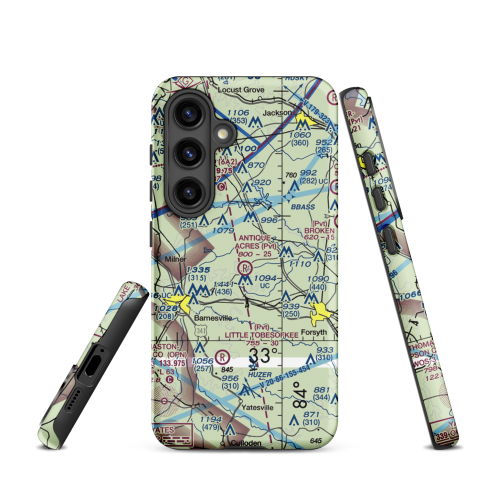 Antique Acres Airport (GA59) VFR Sectional Samsung Phone Case Samsung Galaxy S24 model shown