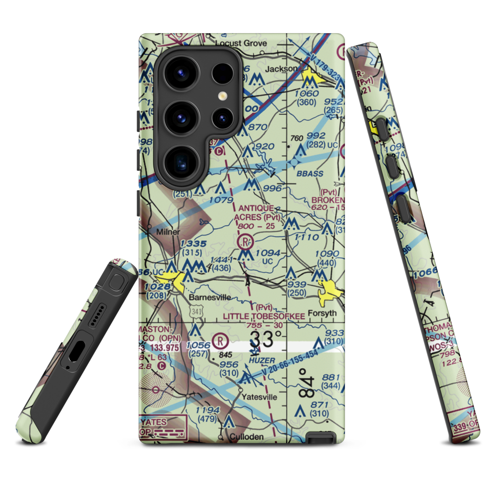 Antique Acres Airport (GA59) VFR Sectional Samsung Phone Case Samsung Galaxy S24 Ultra model shown