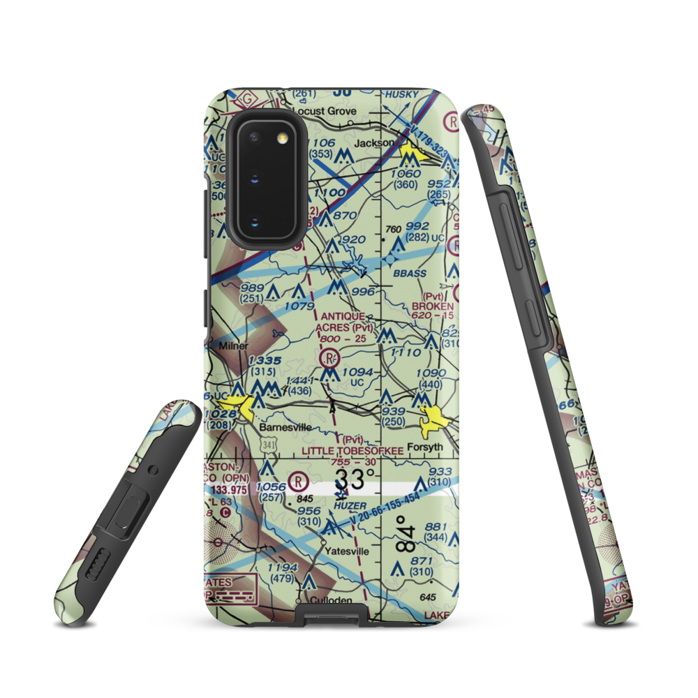 Antique Acres Airport (GA59) VFR Sectional Samsung Phone Case Samsung Galaxy S20 model shown