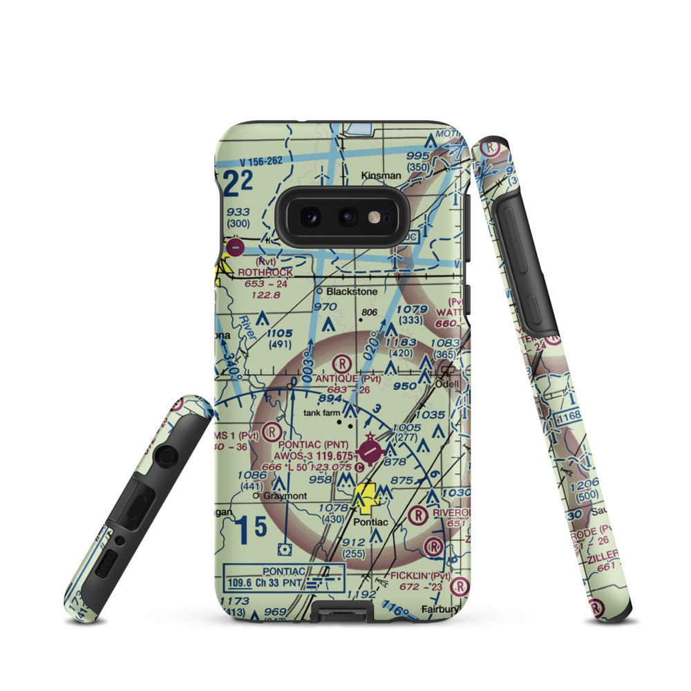 Antique Aerodrome (40IL) VFR Sectional Samsung Phone Case Samsung Galaxy S10e model shown