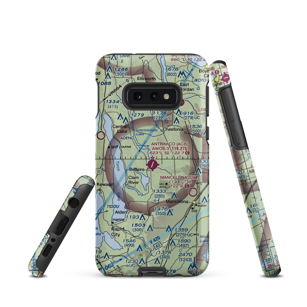 Antrim County Airport (ACB) VFR Sectional Samsung Phone Case Samsung Galaxy S10 Plus model shown