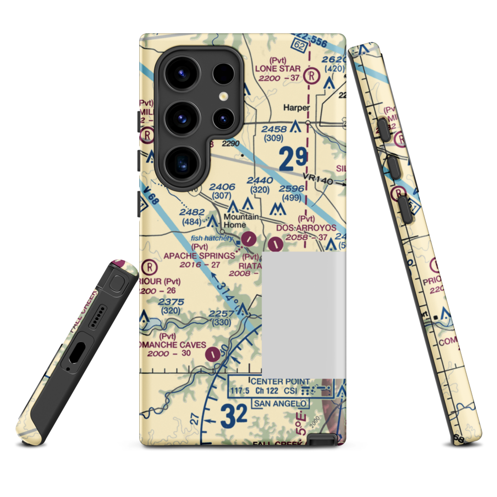 Apache Springs Airport (64TE) VFR Sectional Samsung Phone Case Samsung Galaxy S24 Ultra model shown