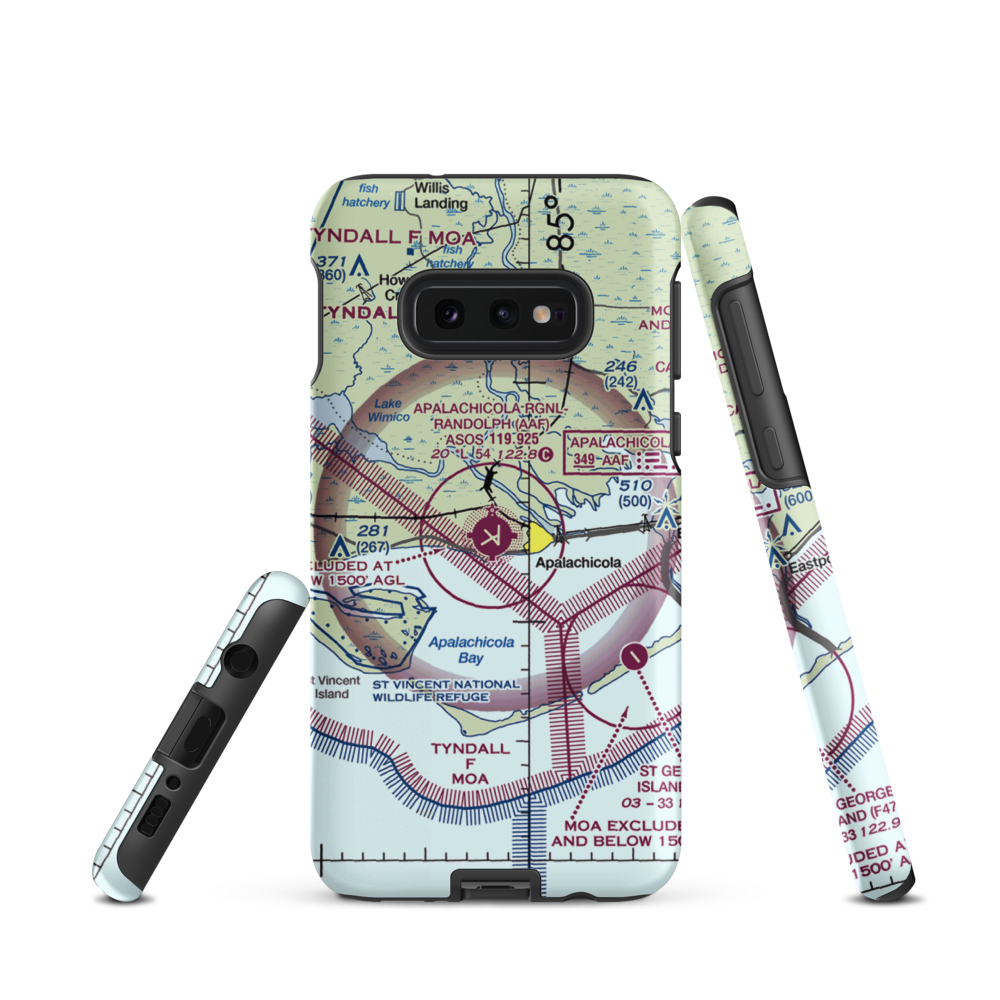 Apalachicola Regional Airport (AAF) VFR Sectional Samsung Phone Case Samsung Galaxy S10 Plus model shown