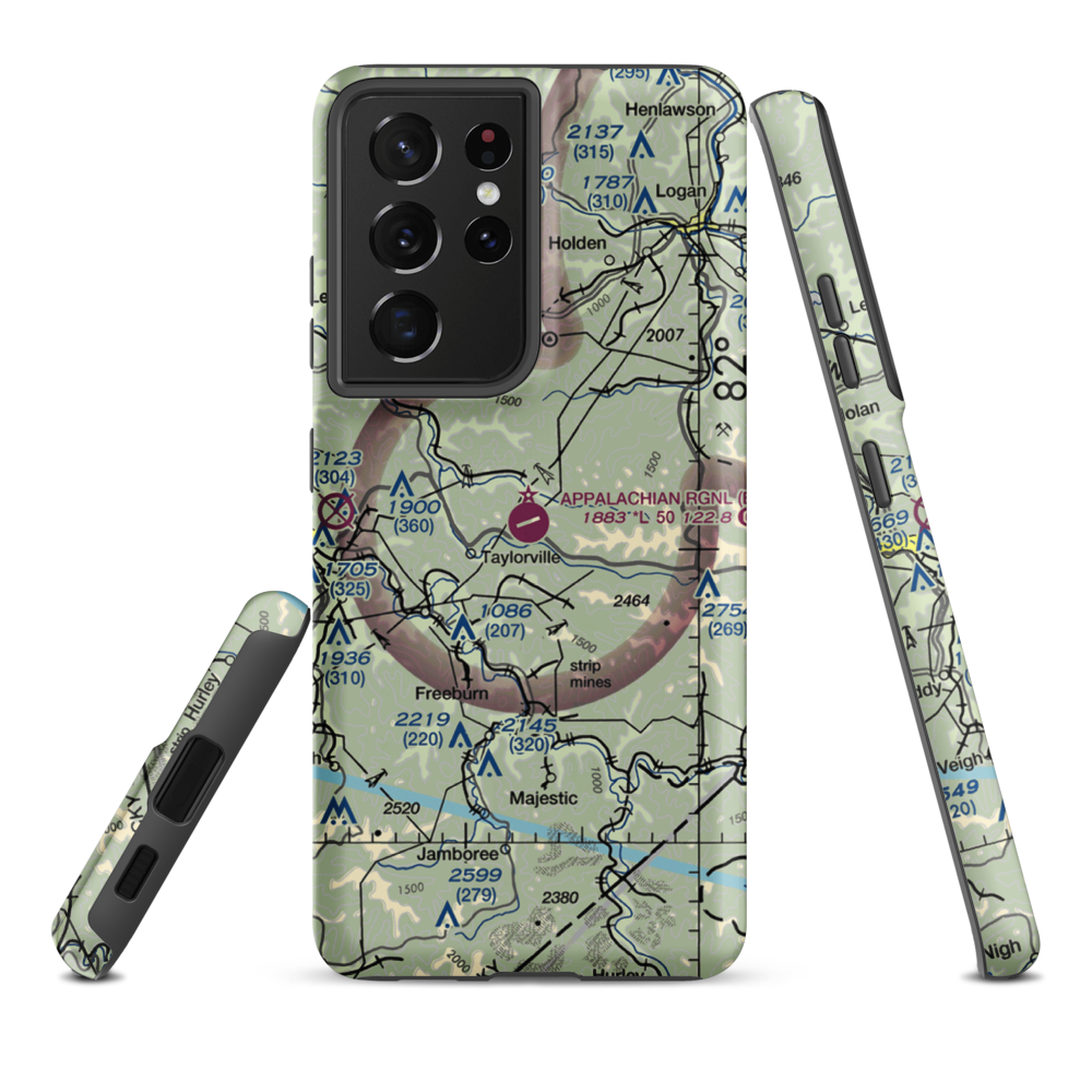 Appalachian Regional Airport (EBD) VFR Sectional Samsung Phone Case Samsung Galaxy S21 Ultra model shown