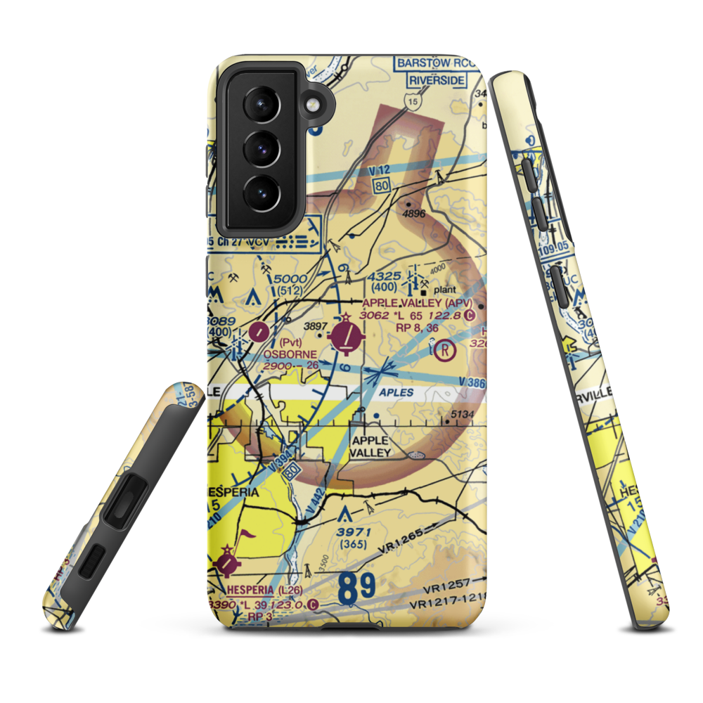 Apple Valley Airport (APV) VFR Sectional Samsung Phone Case Samsung Galaxy S21 FE model shown