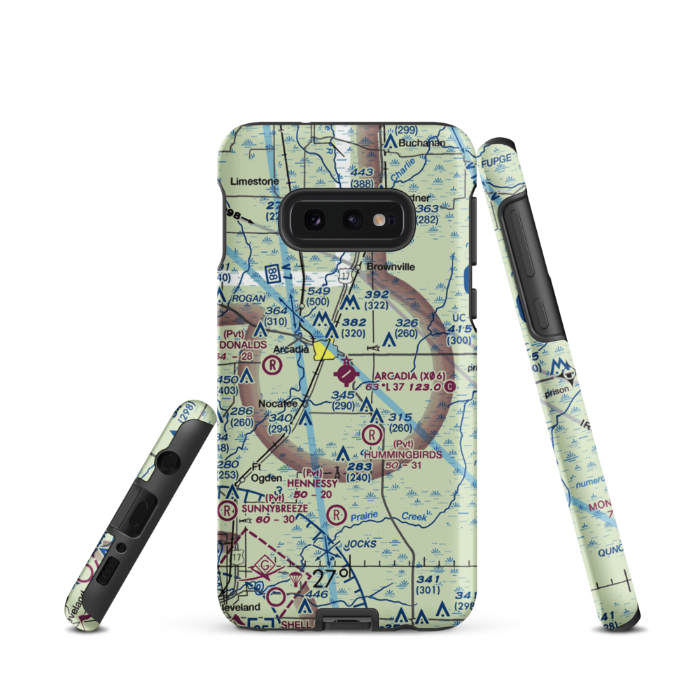 Arcadia Municipal Airport (X06) VFR Sectional Samsung Phone Case Samsung Galaxy S10 Plus model shown
