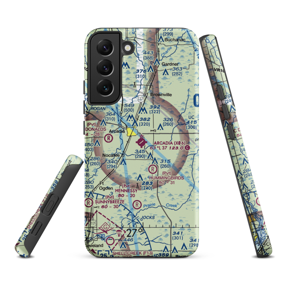 Arcadia Municipal Airport (X06) VFR Sectional Samsung Phone Case Samsung Galaxy S22 Plus model shown