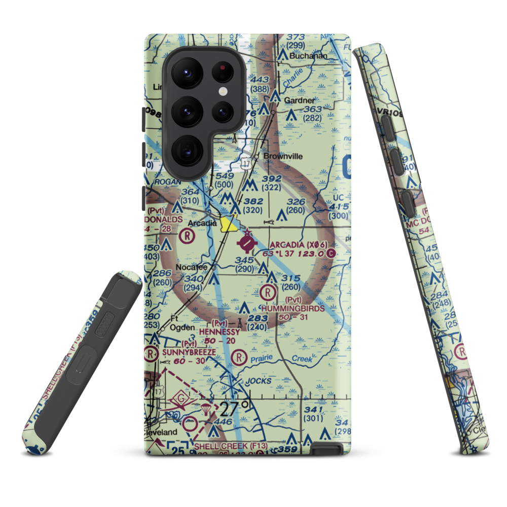 Arcadia Municipal Airport (X06) VFR Sectional Samsung Phone Case Samsung Galaxy S22 Ultra model shown