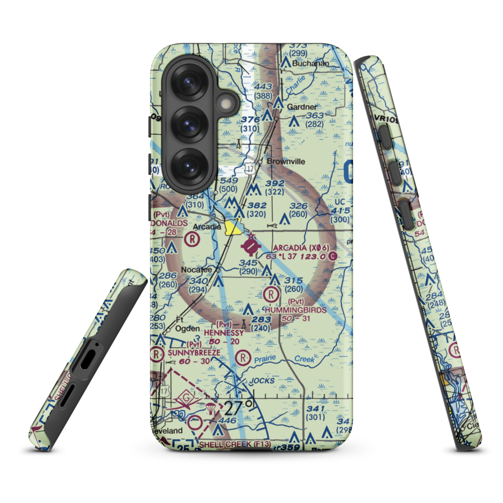 Arcadia Municipal Airport (X06) VFR Sectional Samsung Phone Case Samsung Galaxy S25 Plus model shown