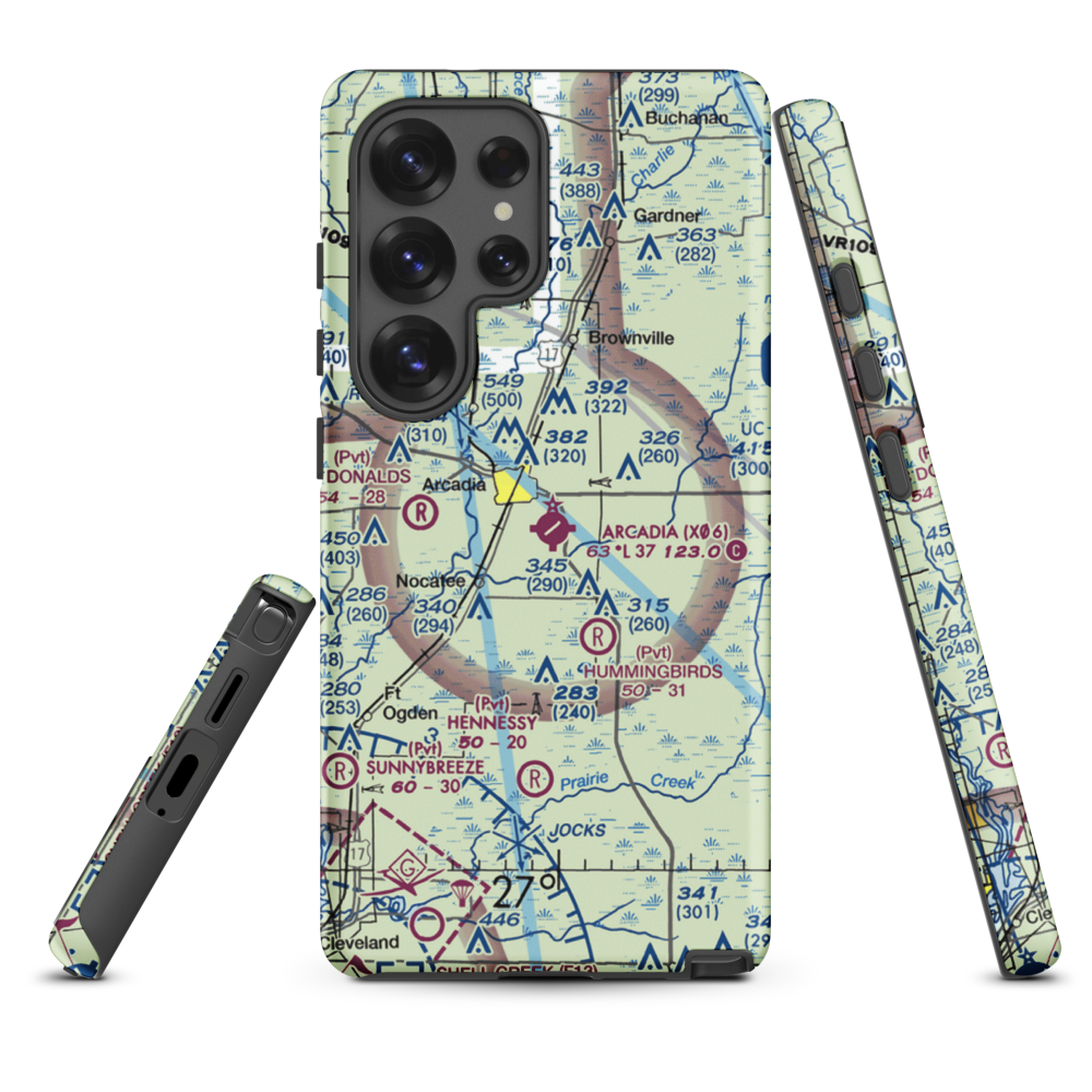 Arcadia Municipal Airport (X06) VFR Sectional Samsung Phone Case Samsung Galaxy S25 Ultra model shown