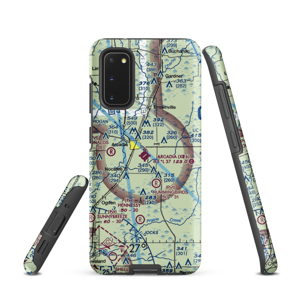 Arcadia Municipal Airport (X06) VFR Sectional Samsung Phone Case Samsung Galaxy S20 model shown