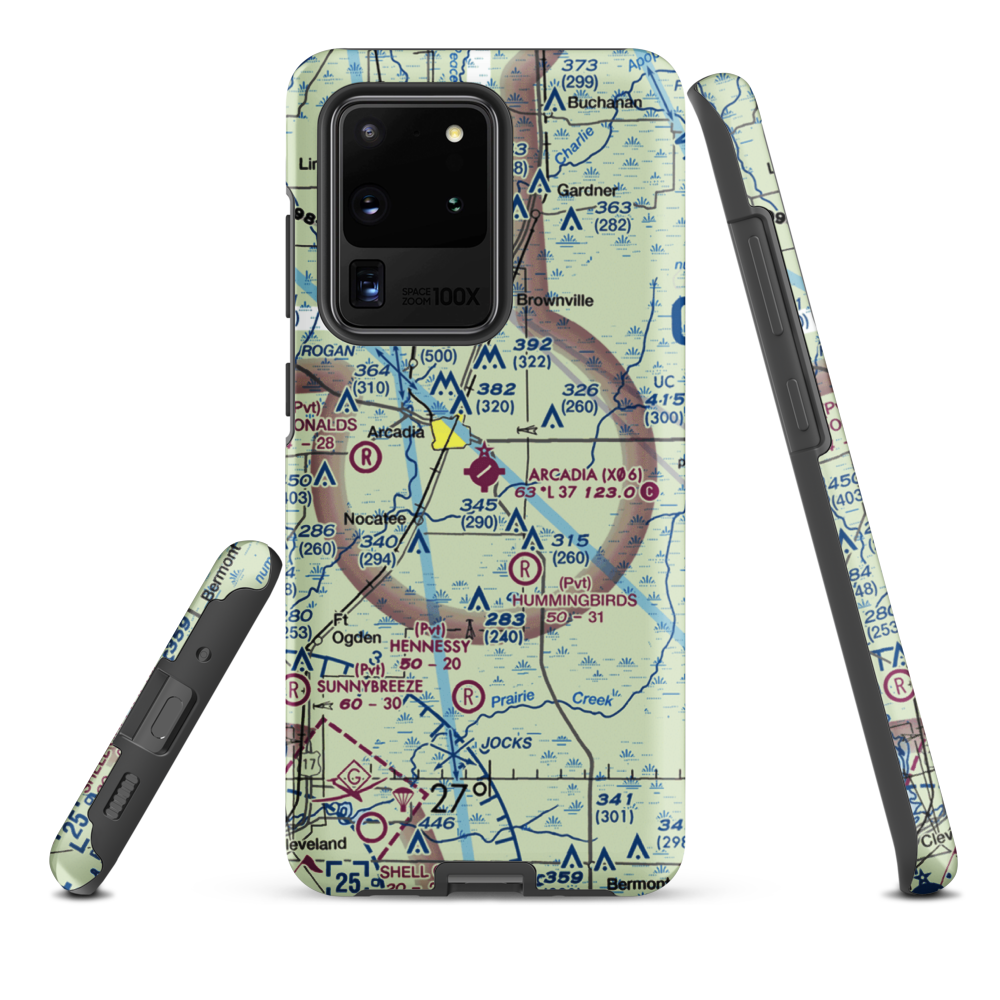 Arcadia Municipal Airport (X06) VFR Sectional Samsung Phone Case Samsung Galaxy S20 Ultra model shown