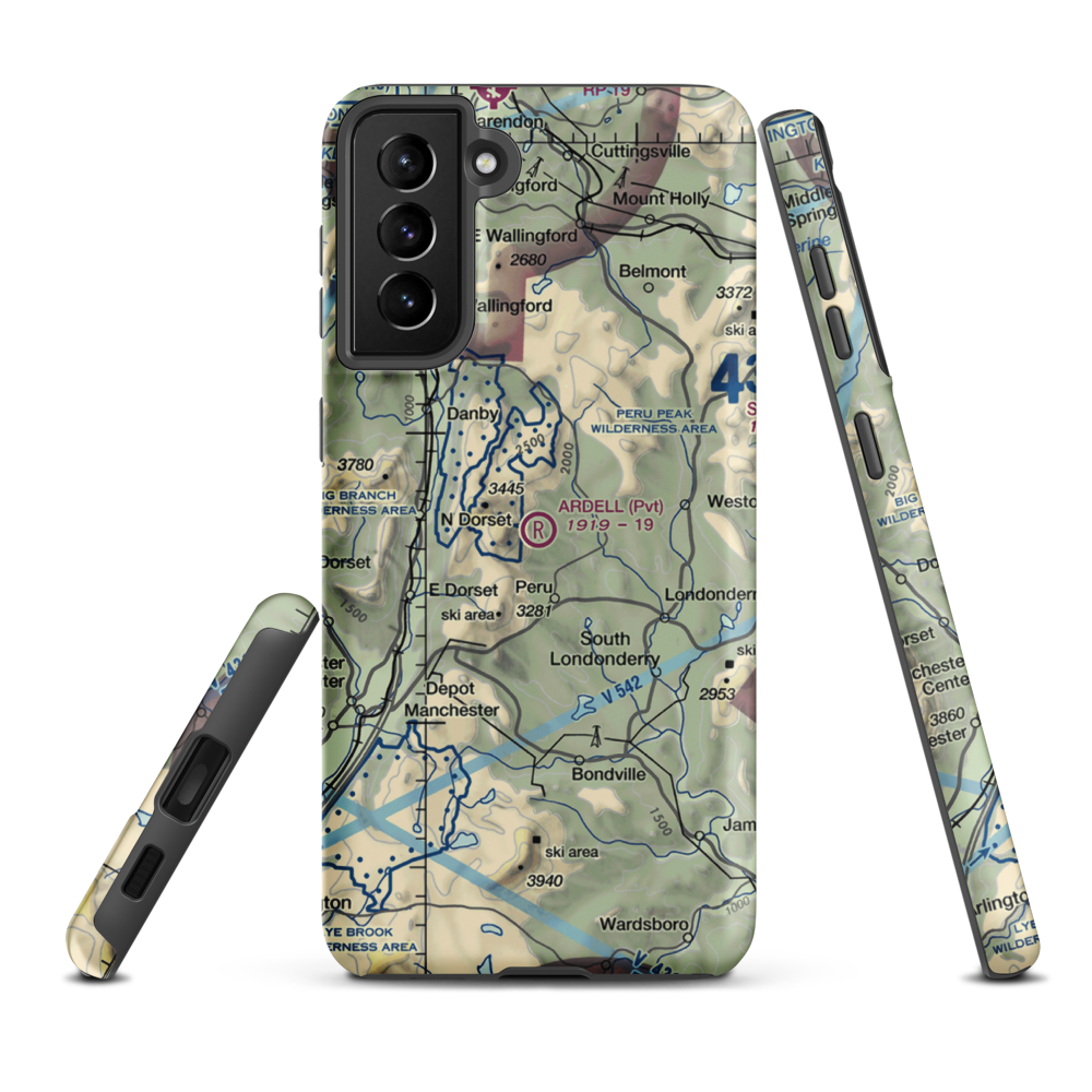 Ardell Flying Field (VT59) VFR Sectional Samsung Phone Case Samsung Galaxy S21 FE model shown