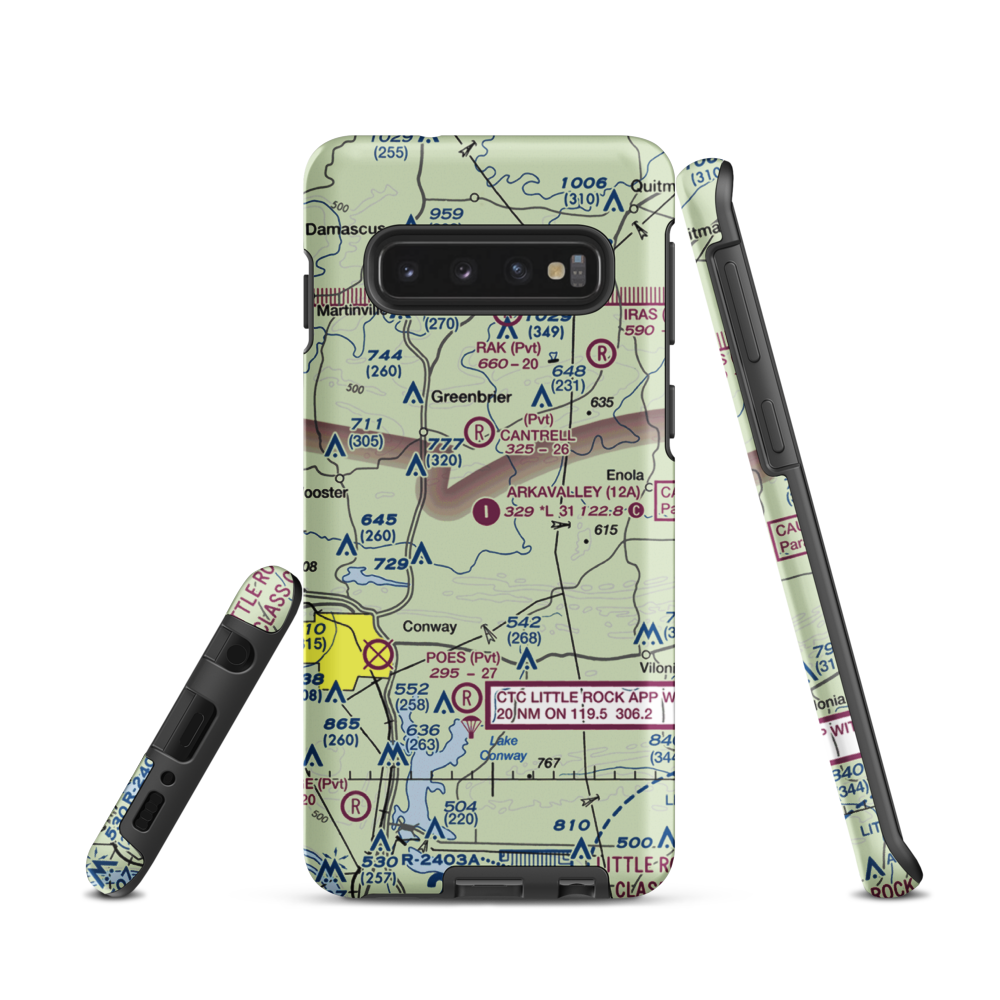Arkavalley Airport (12A) VFR Sectional Samsung Phone Case Samsung Galaxy S10 model shown