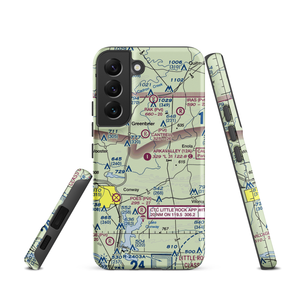 Arkavalley Airport (12A) VFR Sectional Samsung Phone Case Samsung Galaxy S22 model shown