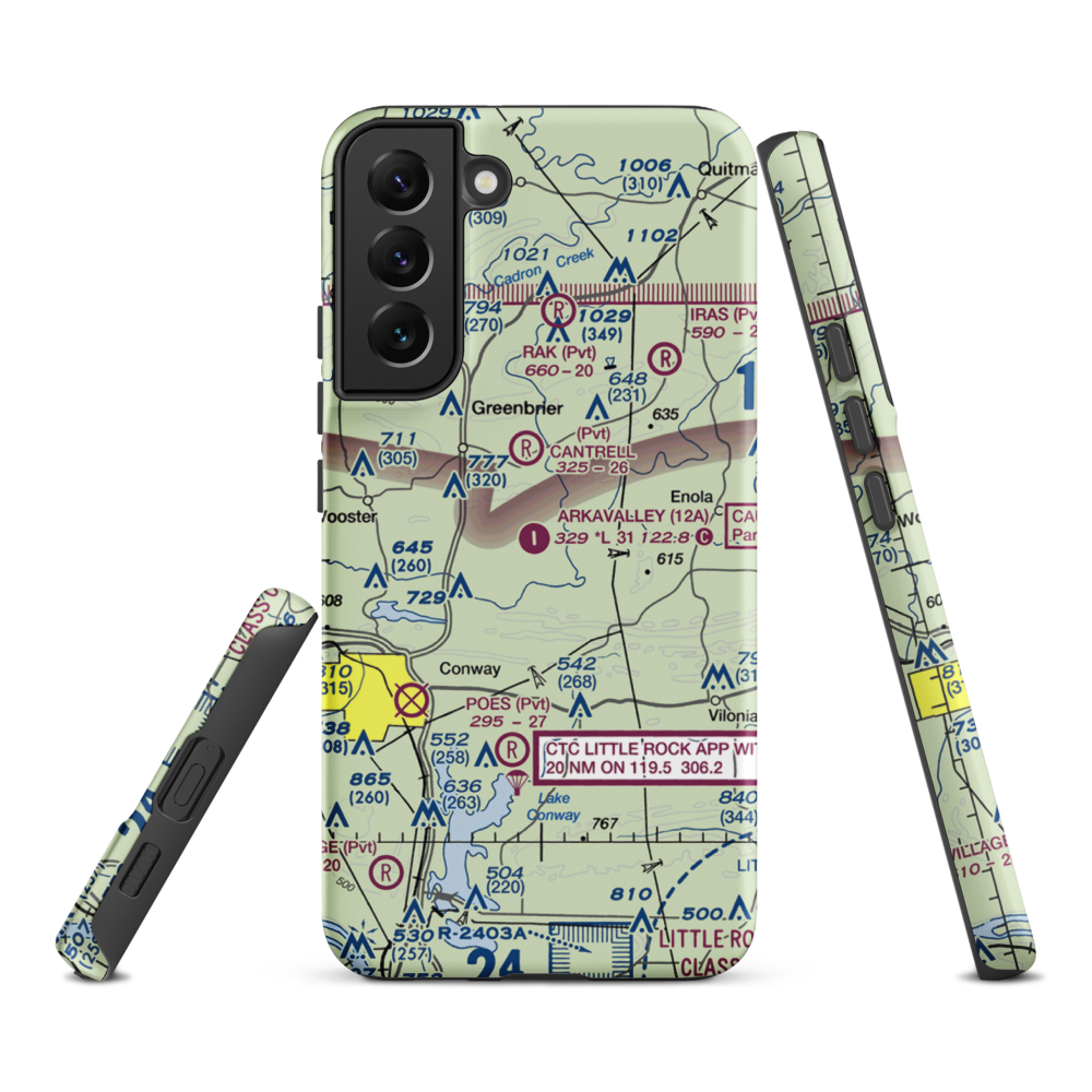 Arkavalley Airport (12A) VFR Sectional Samsung Phone Case Samsung Galaxy S22 Plus model shown