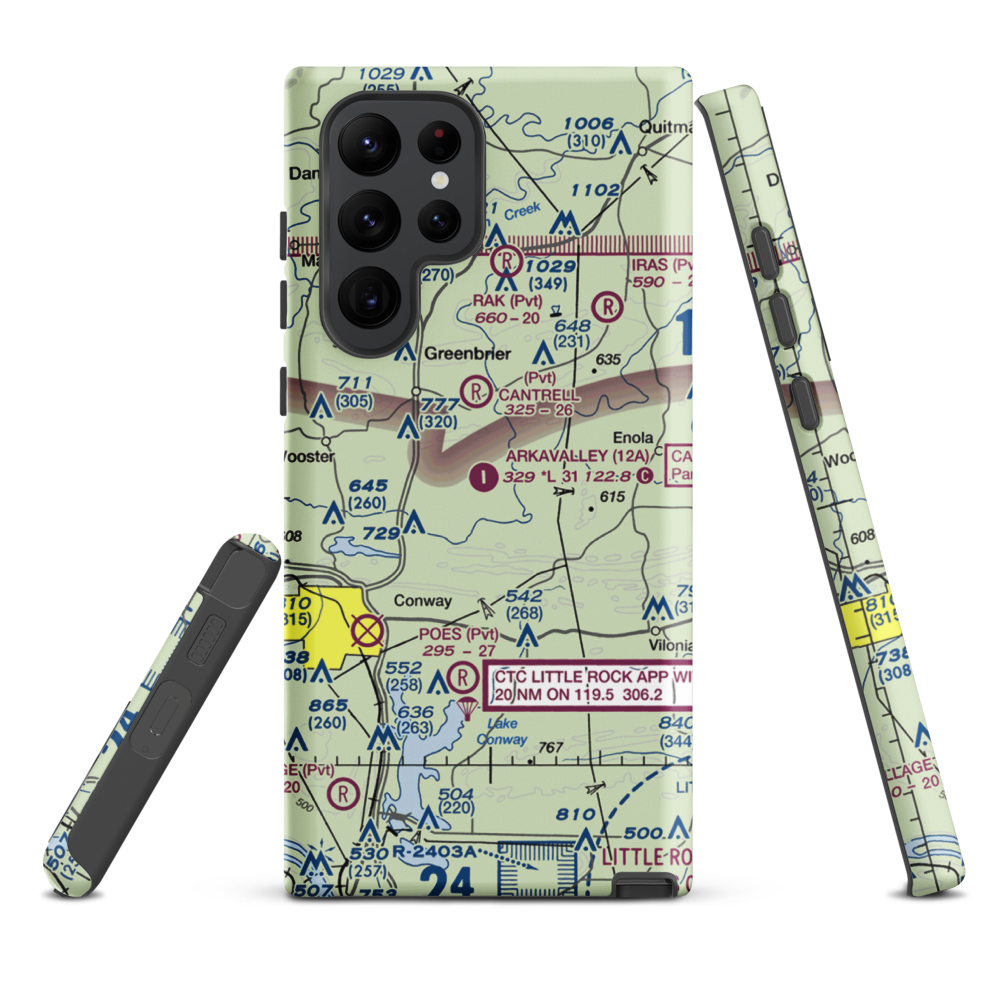 Arkavalley Airport (12A) VFR Sectional Samsung Phone Case Samsung Galaxy S22 Ultra model shown