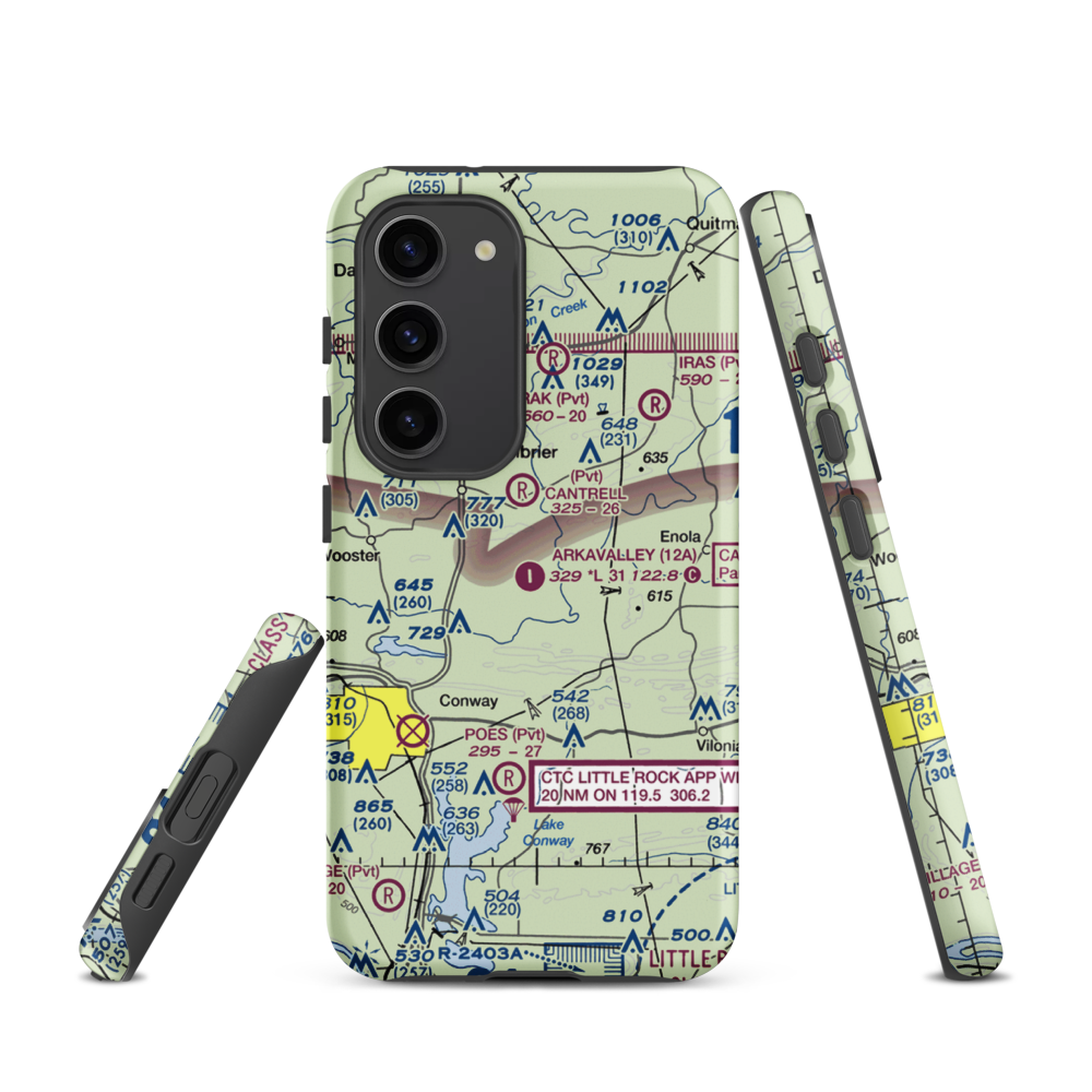 Arkavalley Airport (12A) VFR Sectional Samsung Phone Case Samsung Galaxy S23 model shown