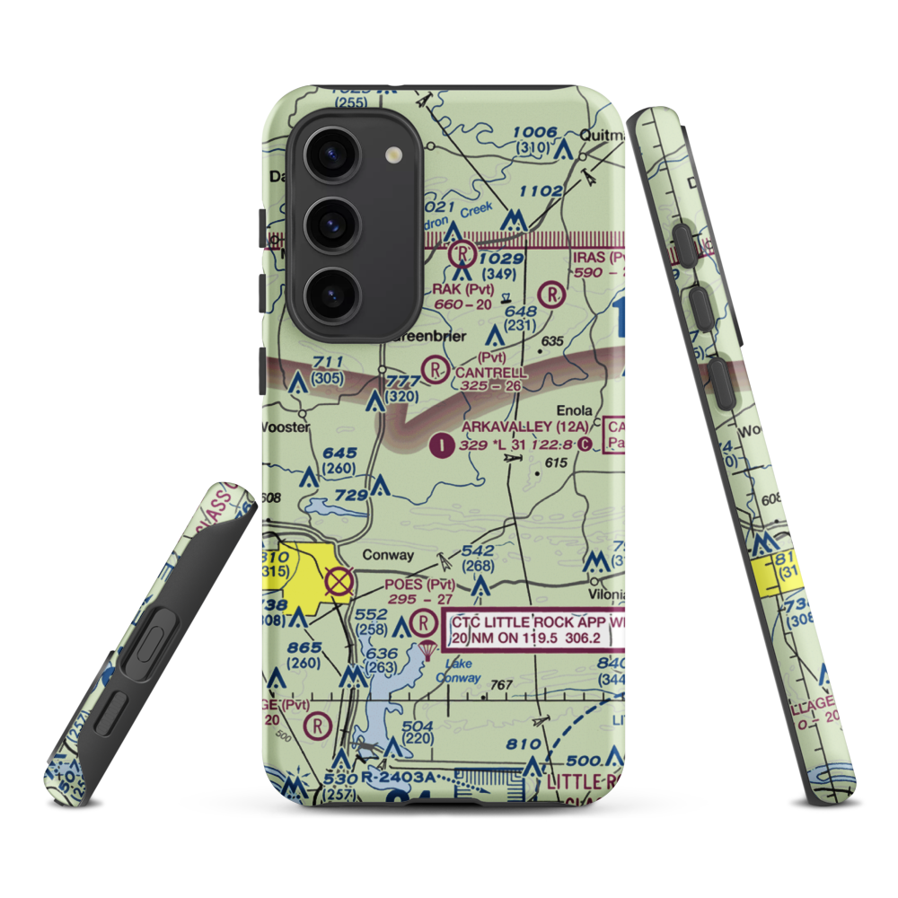 Arkavalley Airport (12A) VFR Sectional Samsung Phone Case Samsung Galaxy S23 Plus model shown